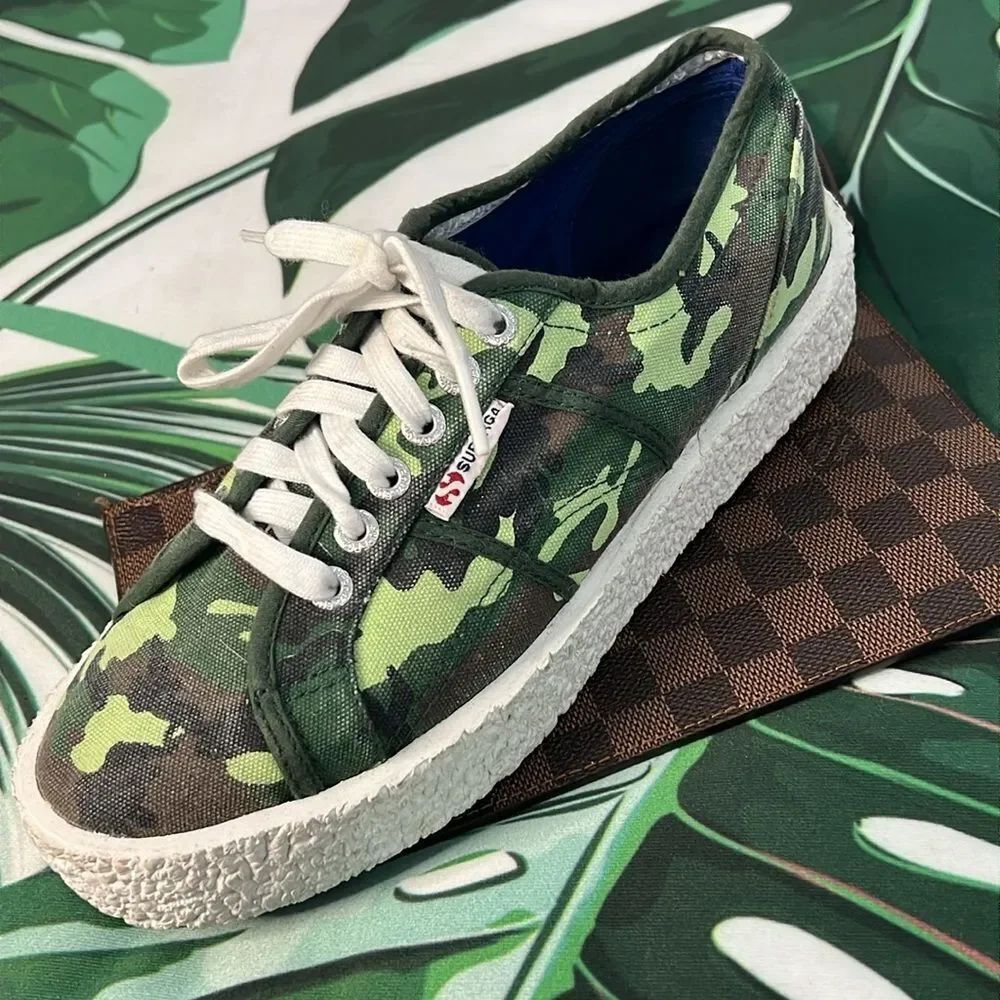 * Superga army green sneakers